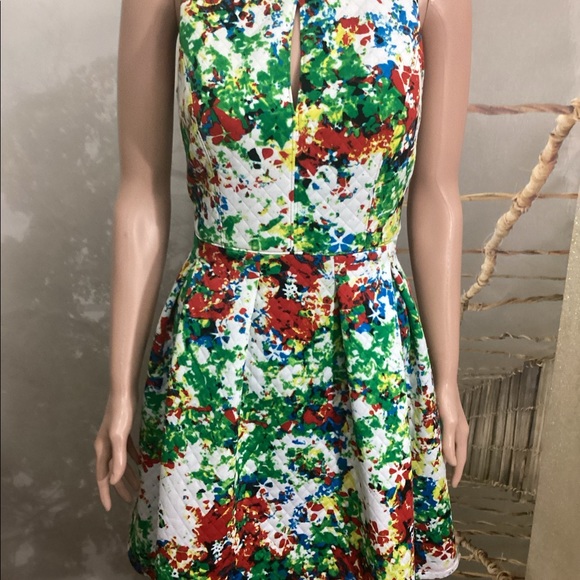 Floral casual Dress Red Green - Picture 2 of 5